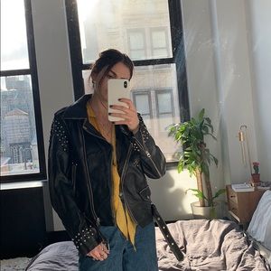 Studded/vintage vibe leather jacket